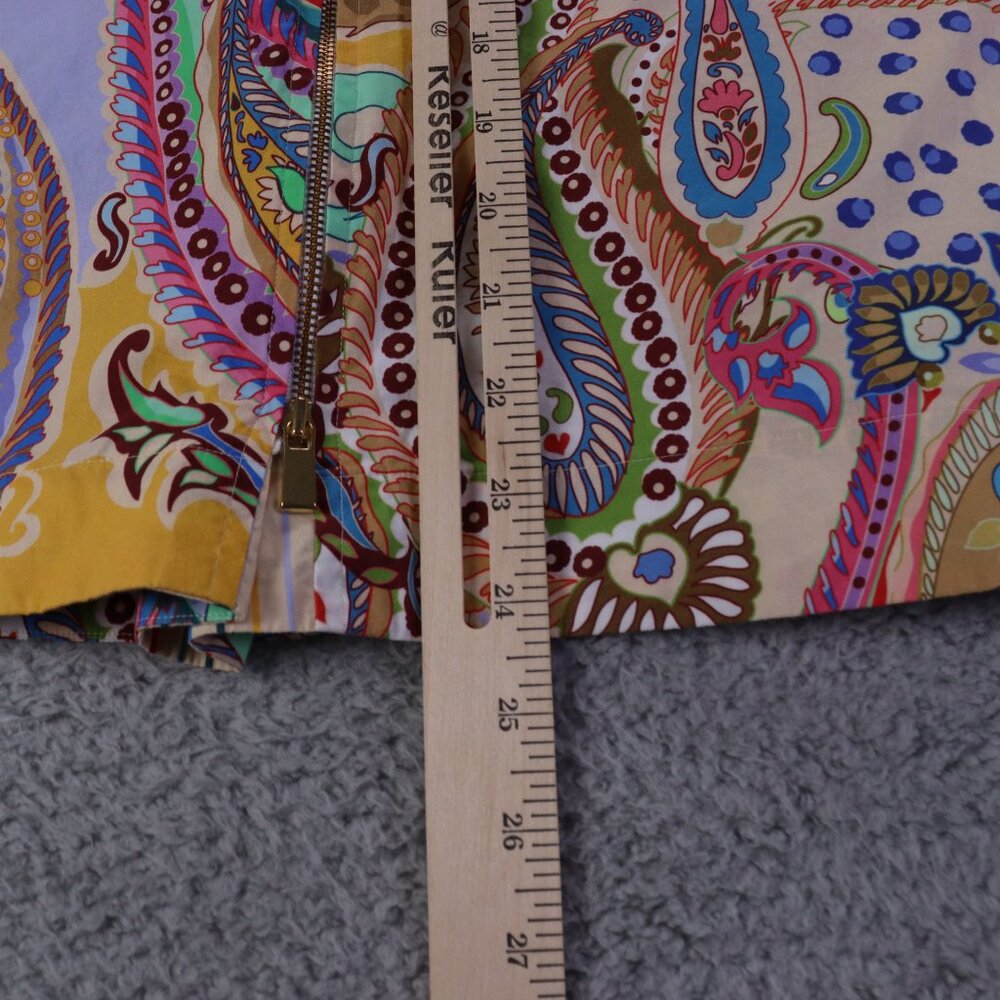 Hinson Wu Xena Blouse Womens Small Brown Multicolor Paisley 3/4 Sleeve Preppy - Picture 11 of 12